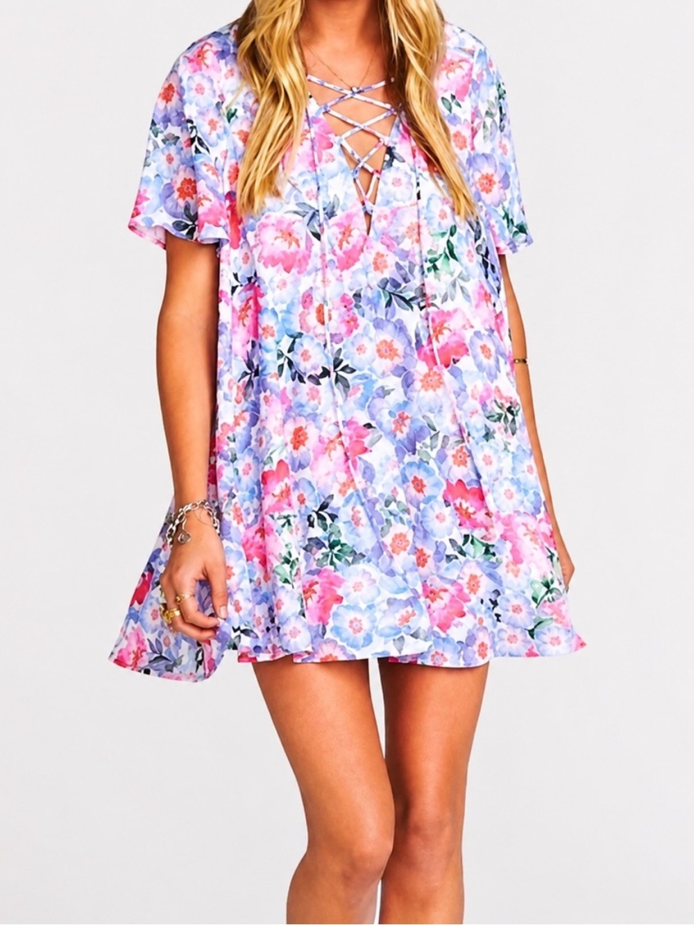 Show Me Your MuMu Kylie Lace-Up Mini Dress